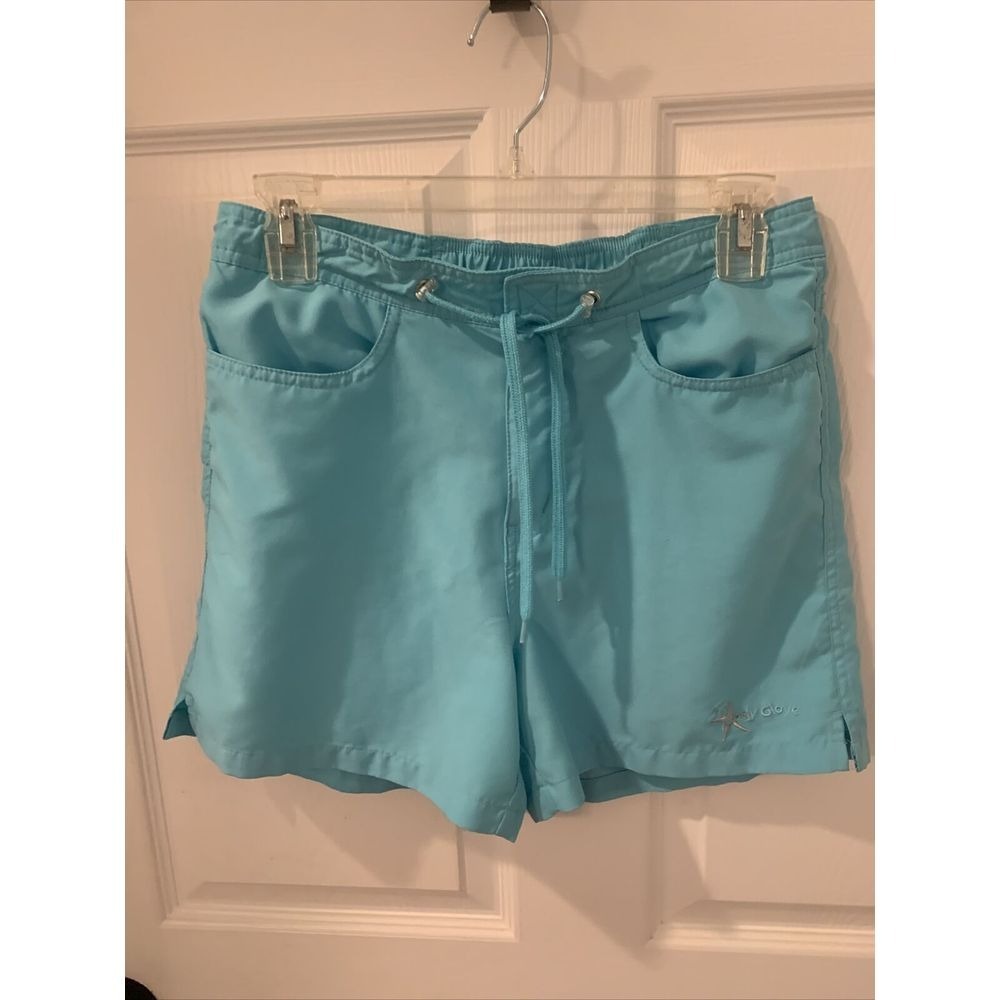 Body Glove Swim Shorts Elastic Waist‎ Drawstring Pockets Aqua Blue Sz S